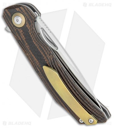 Bestech Knives Falko Liner Lock Knife Orange G-10/CF (3.82" Satin 154CM)