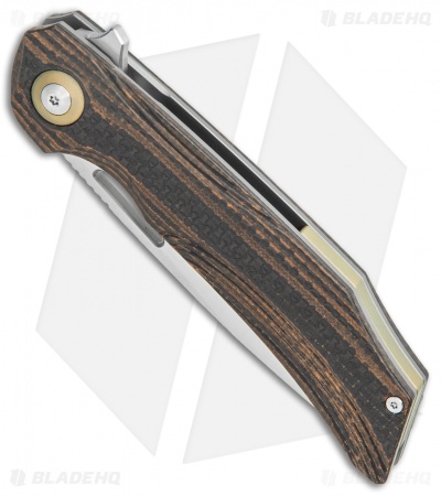 Bestech Knives Falko Liner Lock Knife Orange G-10/CF (3.82" Satin 154CM)