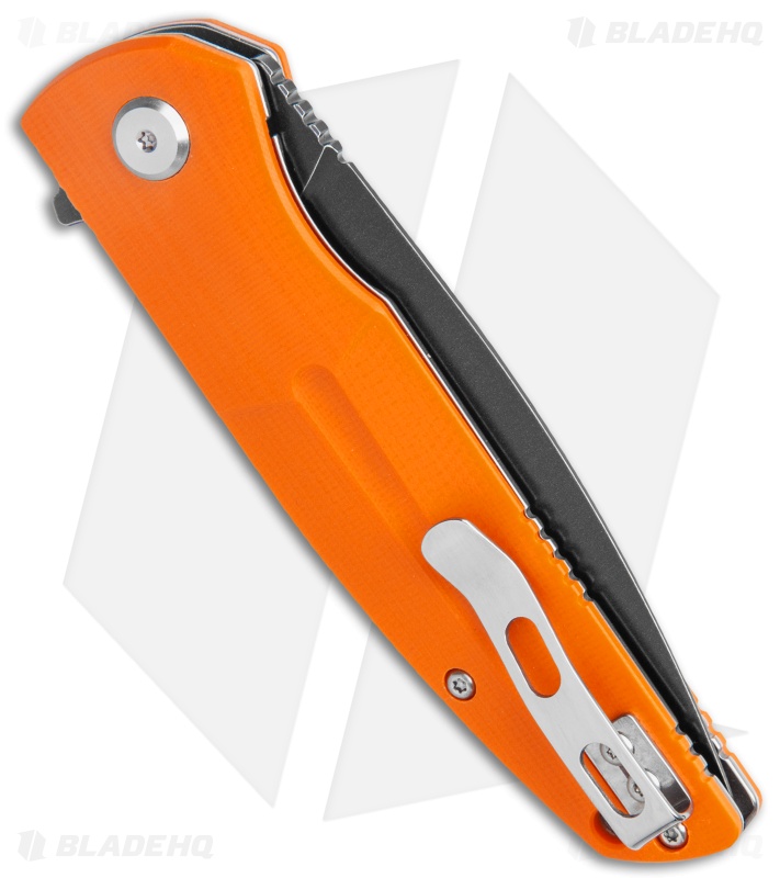 Bestech Knives Fin Liner Lock Knife Orange G10 (3.6" Black 14C28N)