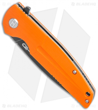 Bestech Knives Fin Liner Lock Knife Orange G10 (3.6" Black 14C28N)