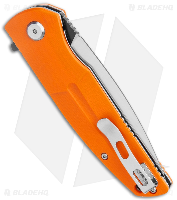 Bestech Knives Fin Liner Lock Knife Orange G10 (3.6" Two-Tone 14C28N)