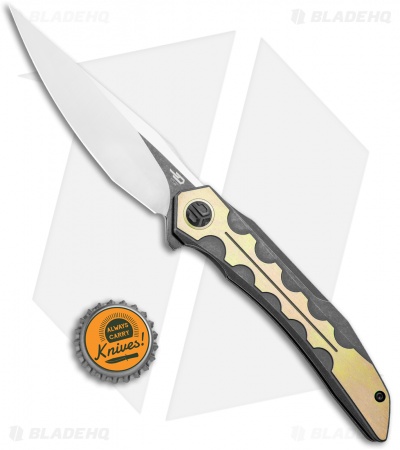 Bestech Knives Samari Frame Lock Knife Bronze/Gold Ti (3.9" Satin M390)