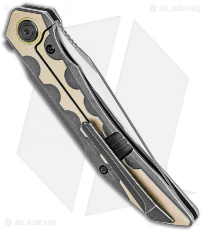 Bestech Knives Samari Frame Lock Knife Bronze/Gold Ti (3.9" Satin M390)