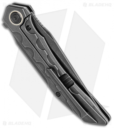 Bestech Knives Samari Frame Lock Knife Black SW Ti (3.9" Black Stonewash M390)