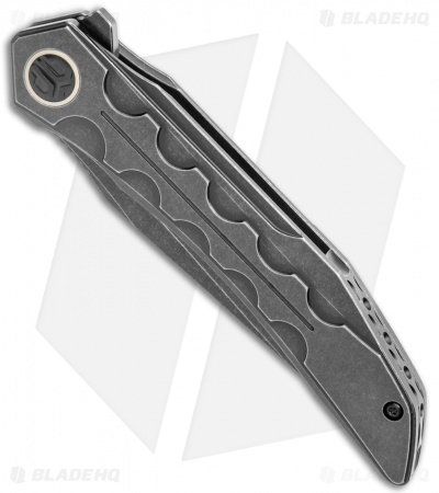Bestech Knives Samari Frame Lock Knife Black SW Ti (3.9" Black Stonewash M390)