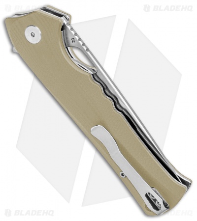 Bestech Knives Muskie Liner Lock Knife Beige G-10 (4" Satin)