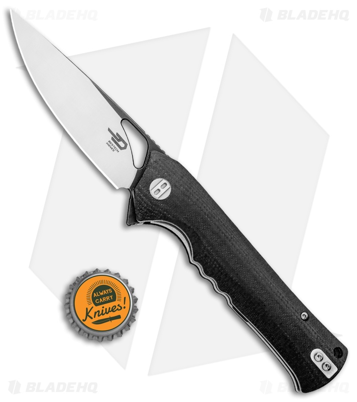 Bestech Knives Muskie Liner Lock Knife Black G10 (4" Black/Satin)