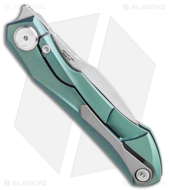 Bestech Knives Ivy Frame Lock Front Flipper Green Ti (3" Satin)