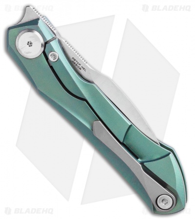 Bestech Knives Ivy Frame Lock Front Flipper Green Ti (3" Satin)