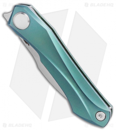 Bestech Knives Ivy Frame Lock Front Flipper Green Ti (3" Satin)