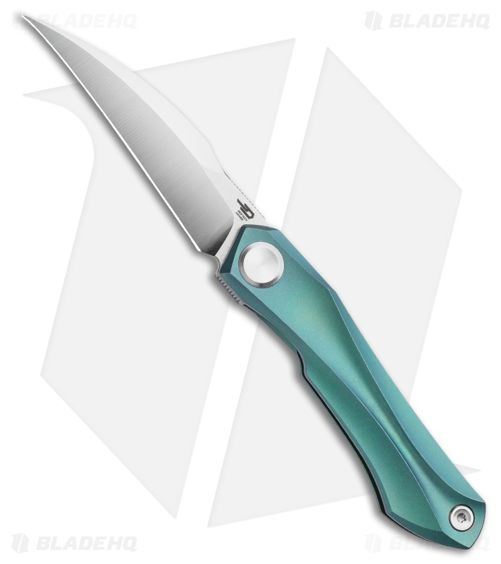 Bestech Knives Ivy Frame Lock Front Flipper Green Ti (3" Satin)
