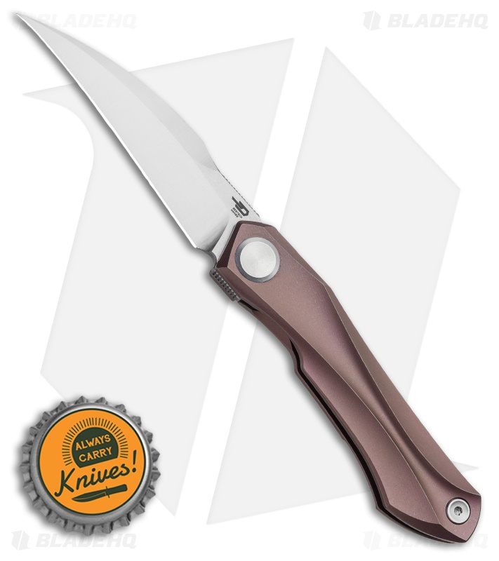 Bestech Knives Ivy Frame Lock Front Flipper Pink Ti (3" Satin)