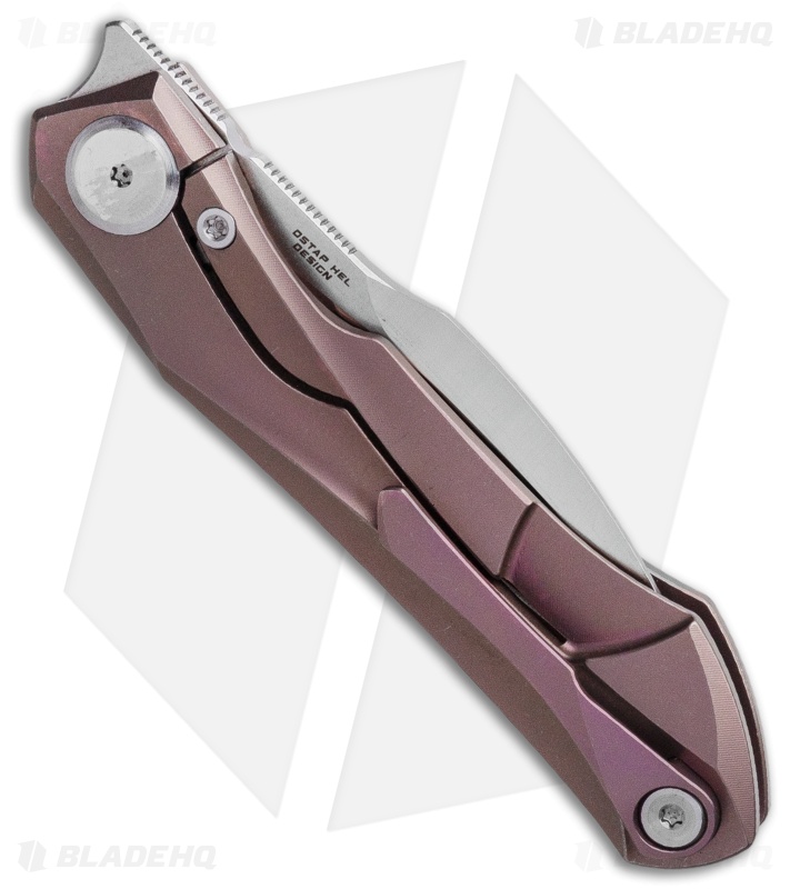 Bestech Knives Ivy Frame Lock Front Flipper Pink Ti (3" Satin)