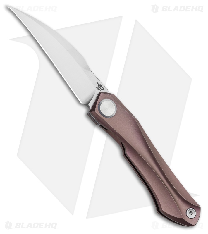 Bestech Knives Ivy Frame Lock Front Flipper Pink Ti (3" Satin)