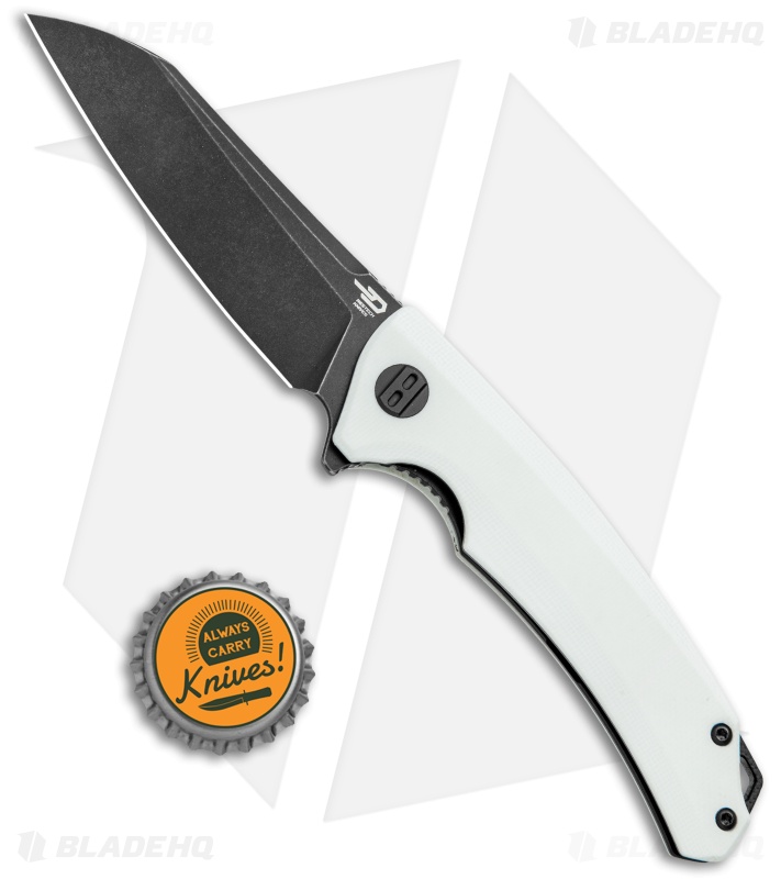 Bestech Knives Texel Liner Lock Knife White G-10 (3.25" Black) BG21E