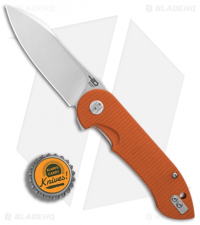 Bestech Knives Torpedo Liner Lock Knife Orange G-10 (3.13" Satin) BG17D-1
