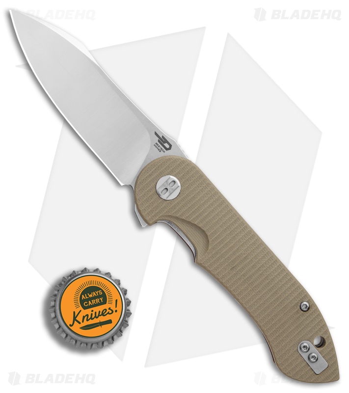 Bestech Knives Torpedo Liner Lock Knife Tan G-10 (3.13" Satin) BG17B-1