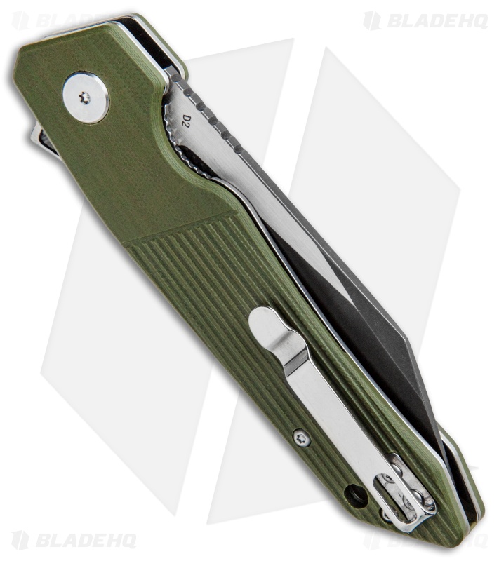 Bestech Knives Barracuda Liner Lock Knife Green G-10 (3.5" Black SW) BG15B-2