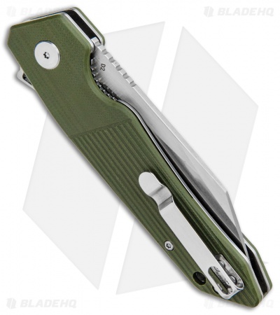 Bestech Knives Barracuda Liner Lock Knife Green G-10 (3.5" Stonewash) BG15B-1