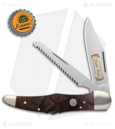 Boker Jager Gold Duo Lock Back Folding Knife Walnut Wood (4" Satin) 114025