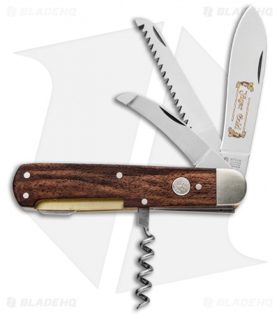 Boker Jager Gold Quadro Lockback Folding Knife Walnut Wood (3.38" Satin) 110646