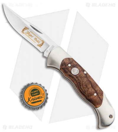 Boker Jager Gold Scout Folding Lockback Knife Walnut Wood (3.13" Satin) 112086