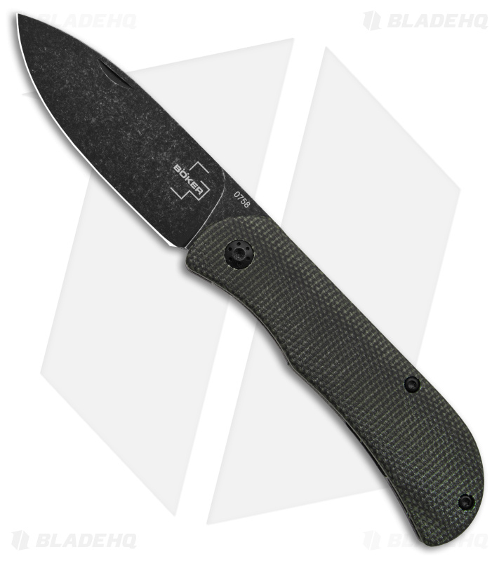 Boker Plus Exskelibur Micarta Mini Frame Lock Knife Green (2.7" Black ) 01BO367