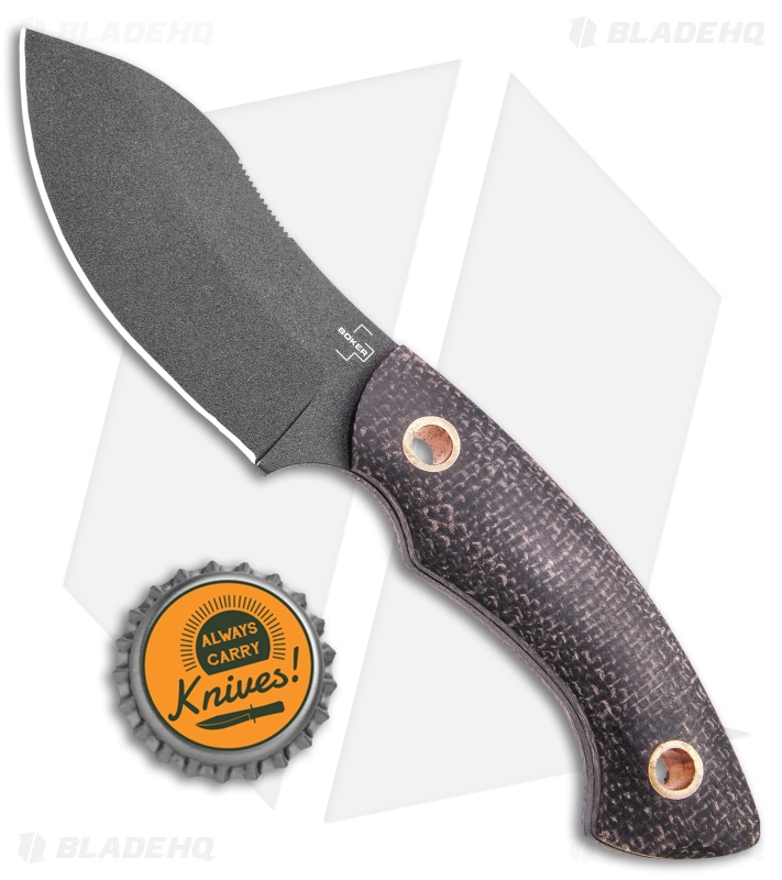 Boker Plus Nessmi Pro Fixed Blade Knife Black Micarta (2.75" Black D2)