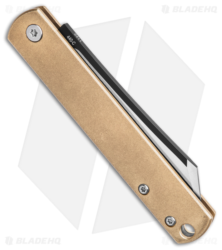 Boker Plus Zensin 42 Slip Joint Knife Brass  (3" Satin) 01BO369