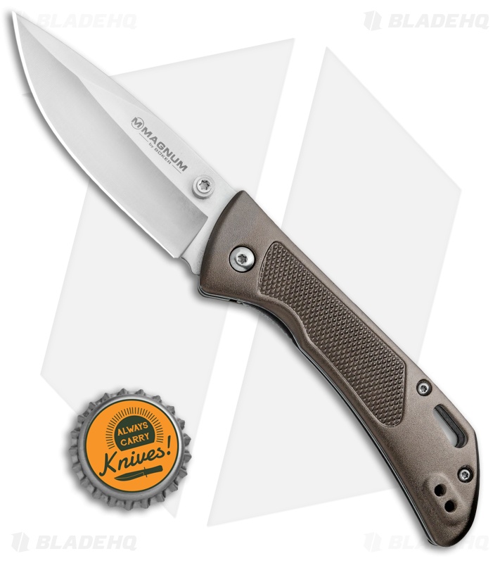 Boker Magnum Advance Checkering Bronze Liner Lock Knife Aluminum (3.1" Satin)