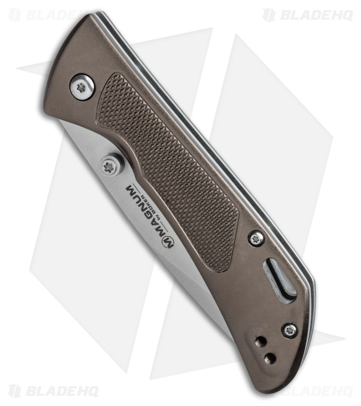 Boker Magnum Advance Checkering Bronze Liner Lock Knife Aluminum (3.1" Satin)