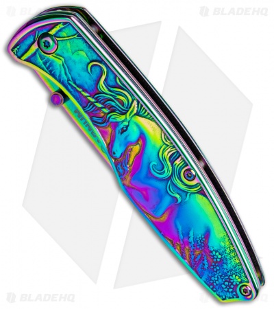 Boker Magnum Anna's Rainbow Unicorn Frame Lock Knife (3.5" Spectrum) 01MB231