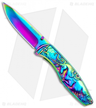 Boker Magnum Anna's Rainbow Unicorn Frame Lock Knife (3.5" Spectrum) 01MB231