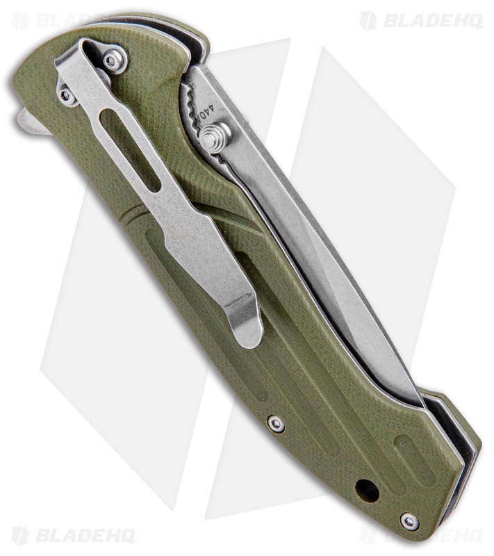 Boker Magnum Brutus Liner Lock Knife OD Green G-10 (3.25" Satin) 