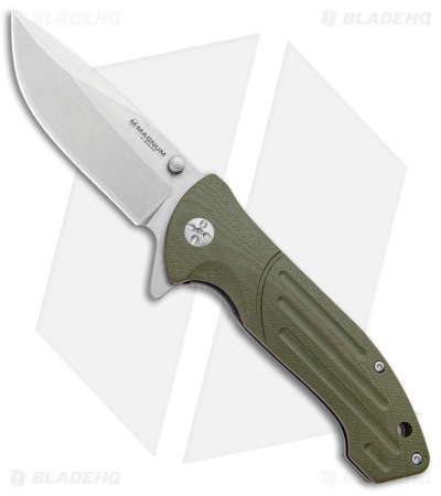 Boker Magnum Brutus Liner Lock Knife OD Green G-10 (3.25" Satin) 