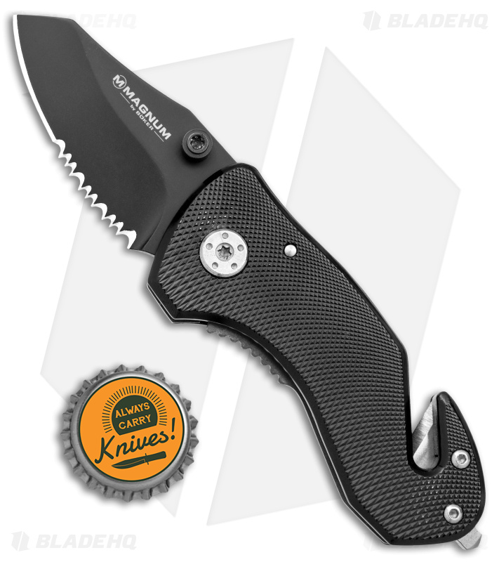 Boker Magnum Compact Rescue Liner Lock Knife (2.375" Black) 01MB456