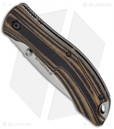 Boker Magnum Dark Earth Liner Lock Knife Brown G-10 (3.375" Satin) 01SC656