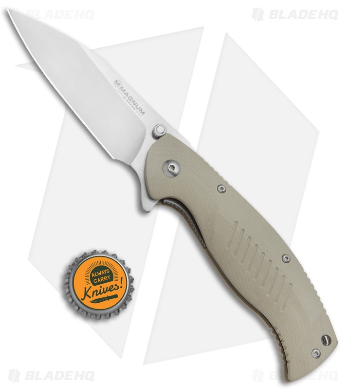 Boker Magnum Delta Whiskey Liner Lock Knife Tan G-10 (3.5" Satin) 01MB703