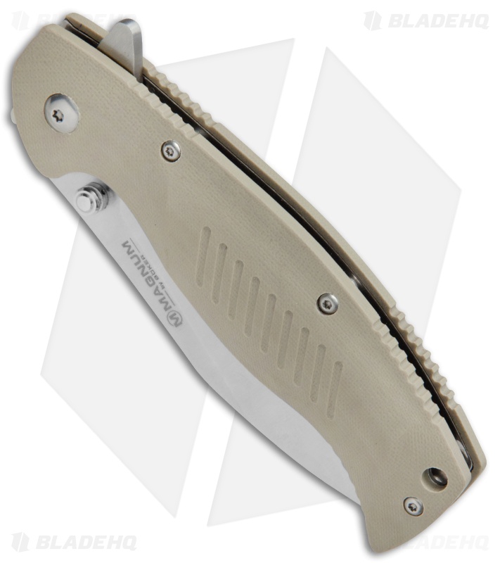 Boker Magnum Delta Whiskey Liner Lock Knife Tan G-10 (3.5" Satin) 01MB703
