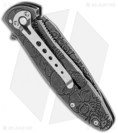 Boker Magnum Dia De Los Muertos Spring Assist Knife (3.3" Smokewash) 01SC519