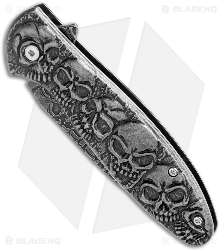 Boker Magnum Dia De Los Muertos Spring Assist Knife (3.3" Smokewash) 01SC519