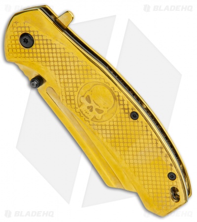 Boker Magnum Golden Skull Spring Assisted Knife Stainless Steel (3.3" Gold)