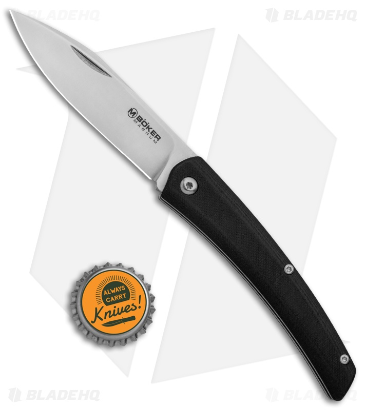 Boker Magnum Long Lead EDC Slip Joint Black G-10 (3.1" Satin) 01SC080