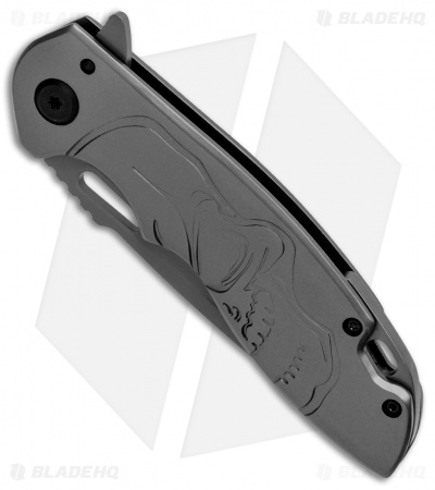 Boker Magnum Massive Half Skull Frame Lock Knife (3.4" Gray)