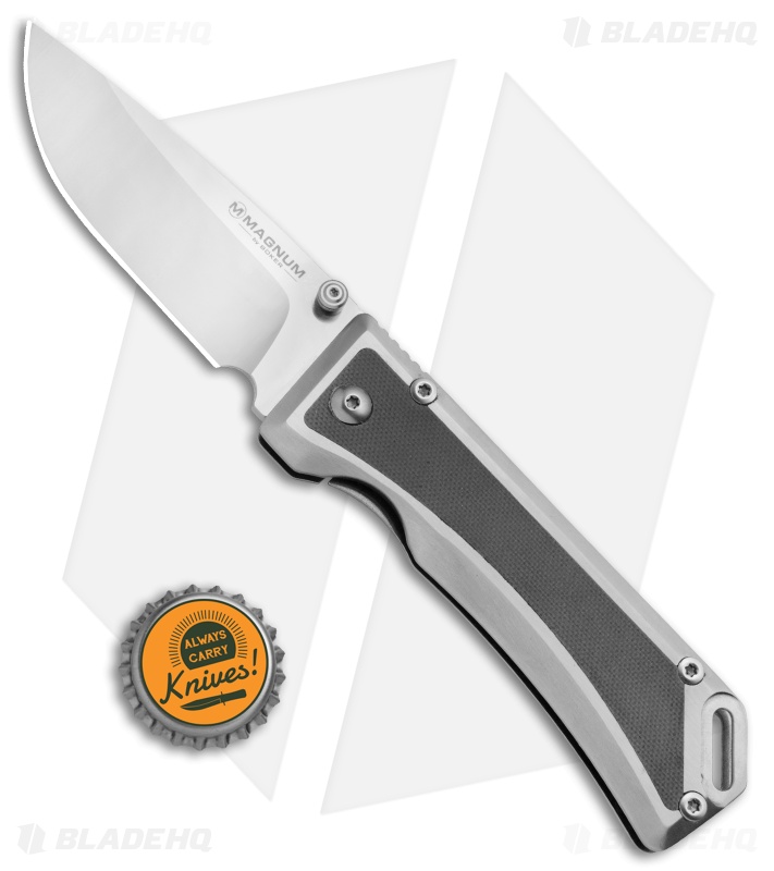 Boker Magnum Metal Frame Lock Knife Gray G-10 (3.4" Satin) 01MB704