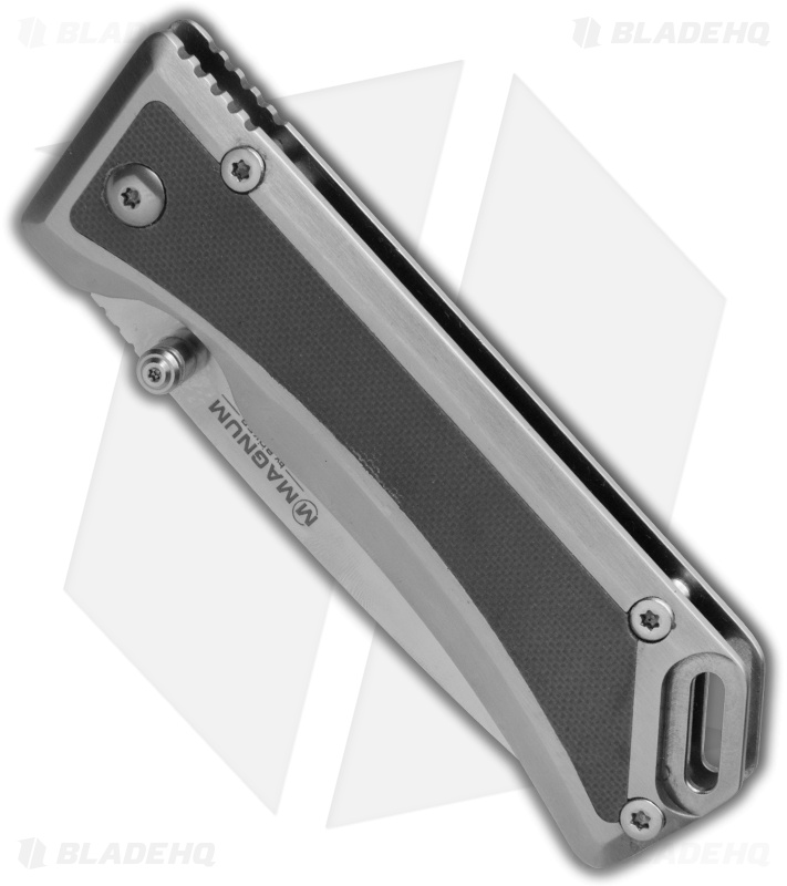 Boker Magnum Metal Frame Lock Knife Gray G-10 (3.4" Satin) 01MB704