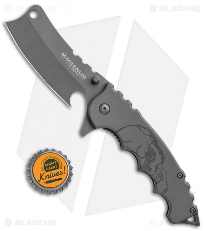 Boker Magnum Mortem Liner Lock Knife Gray Skull (3.375" Gray) 01RY217