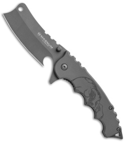 Boker Magnum Mortem Liner Lock Knife Gray Skull (3.375" Gray) 01RY217