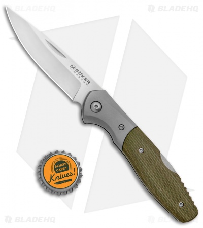 Boker Magnum Nice Lock Back Knife Green Micarta (3.3" Satin) 01SC079