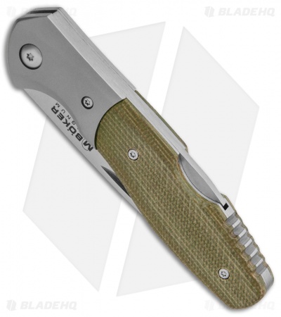 Boker Magnum Nice Lock Back Knife Green Micarta (3.3" Satin) 01SC079
